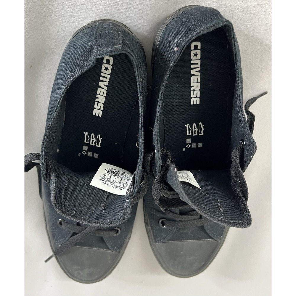 Converse Chuck Taylor All Star Low Top Black Monochrome Shoes Unisex M7 / W9 - Picture 3 of 10